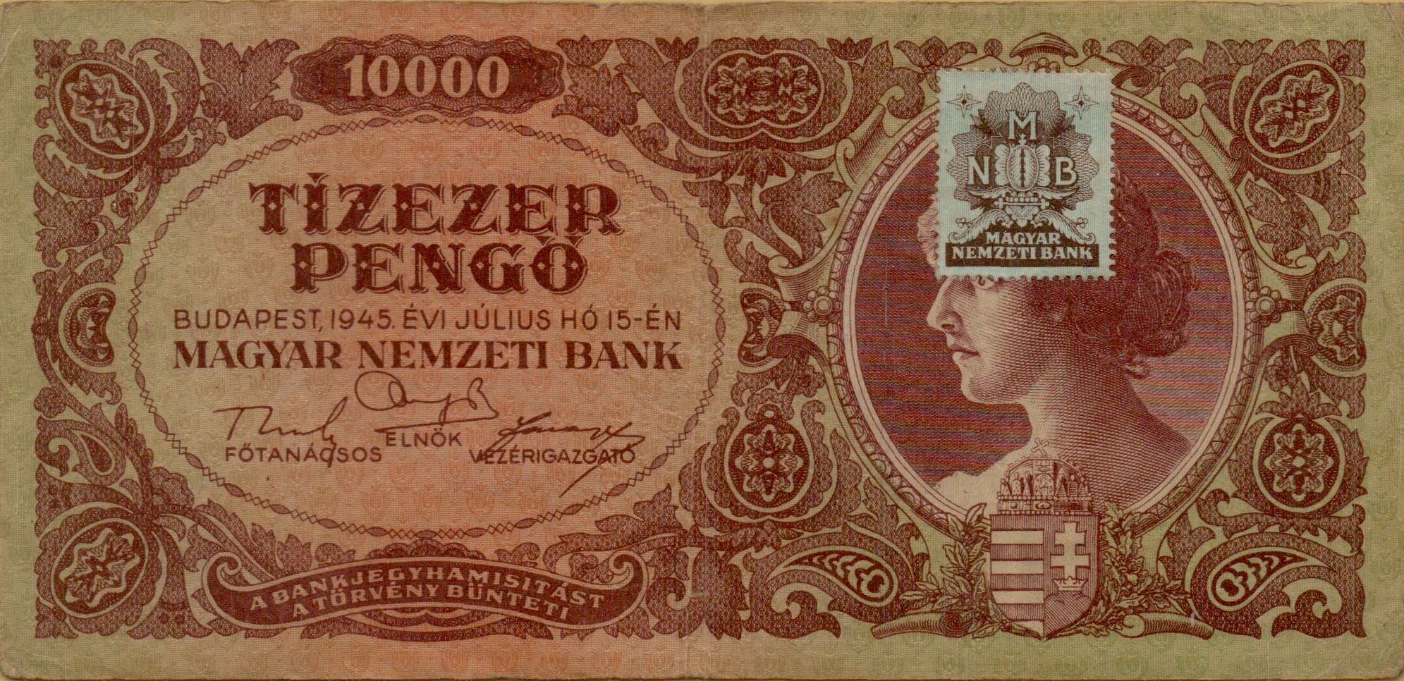 Hungary 10000 1945 XF P-119/b1